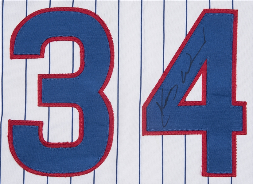 Lot Detail - Kerry Wood Lot of 9 Autographed Chicago Cubs Stat Jerseys