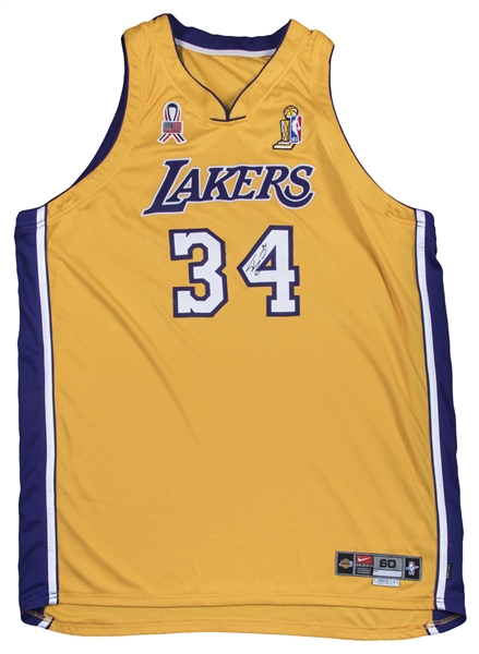 Shaquille O'Neal 2000 Lakers Game Worn Jersey Swatch (Sportscards.com)