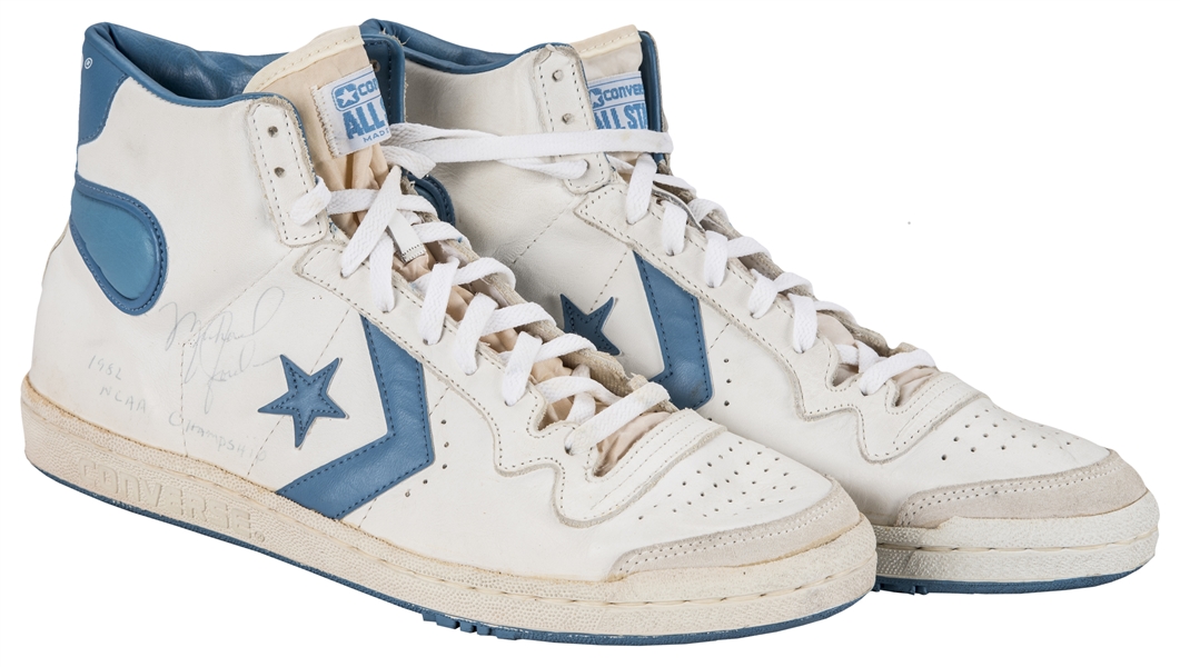 Lot Detail - 1981-82 Michael Jordan Game Used & Signed Converse ...