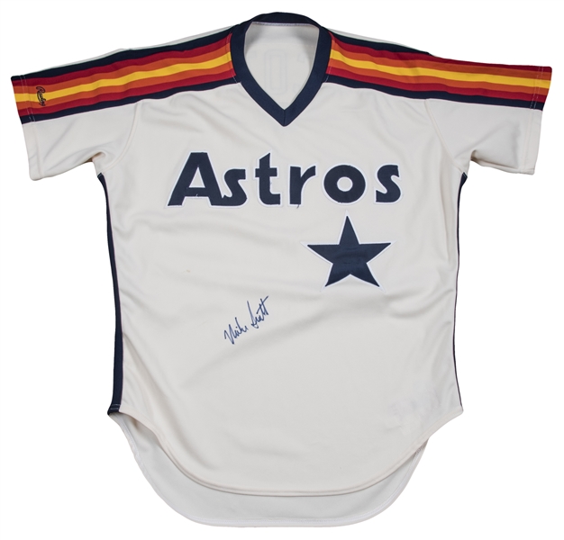 Lot Detail - 1988 Mike Scott Game Used & Signed Houston Astros Road Jersey  (MEARS, MLB Authenticated & JSA)
