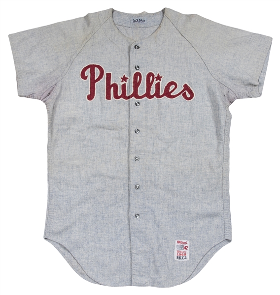 2013 Philadelphia Phillies Blank Game Issued Grey Jersey Memorial Day 50 212