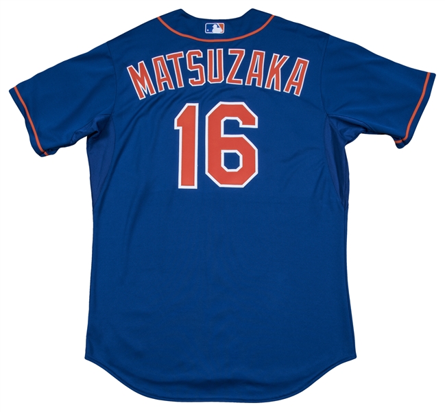 Lot Detail - 2014 Daisuke Matsuzaka Game Used New York Mets Blue Alternate  Jersey (MLB Authenticated)