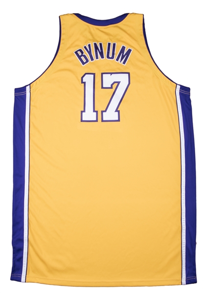 ANDREW BYNUM Los Angeles LAKERS Basketball ADIDAS s Jersey yellow