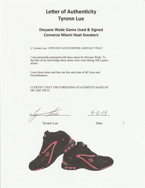 Charitybuzz: Dwyane Wade Game-Worn Autographed Shoes
