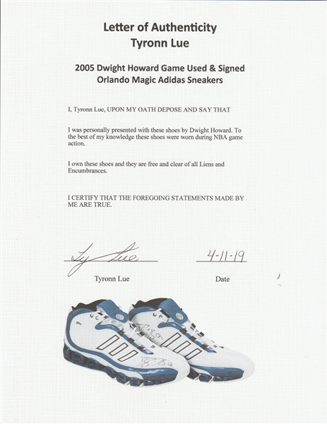 Dwight Howard Signed (pair) Adidas Shoe Autographed Exclusive Orlando Magic  Pop