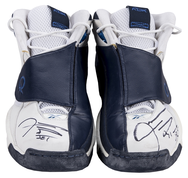 Sapatos Reebok PE autografados usados em jogos Jason Terry