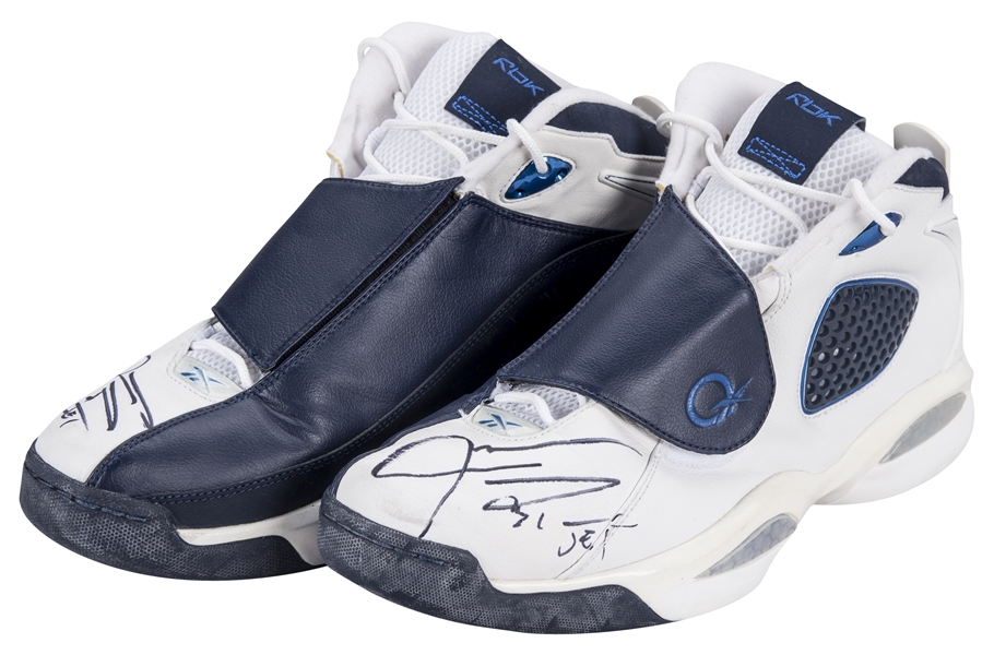 Sapatos Reebok PE autografados usados em jogos Jason Terry