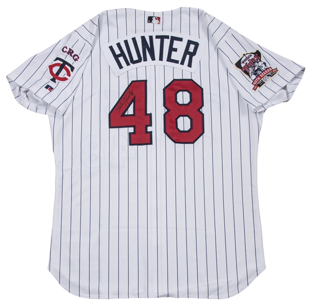 Torii Hunter Autographed Custom White Pinstripe Baseball Jersey Blacke –  Golden Autographs