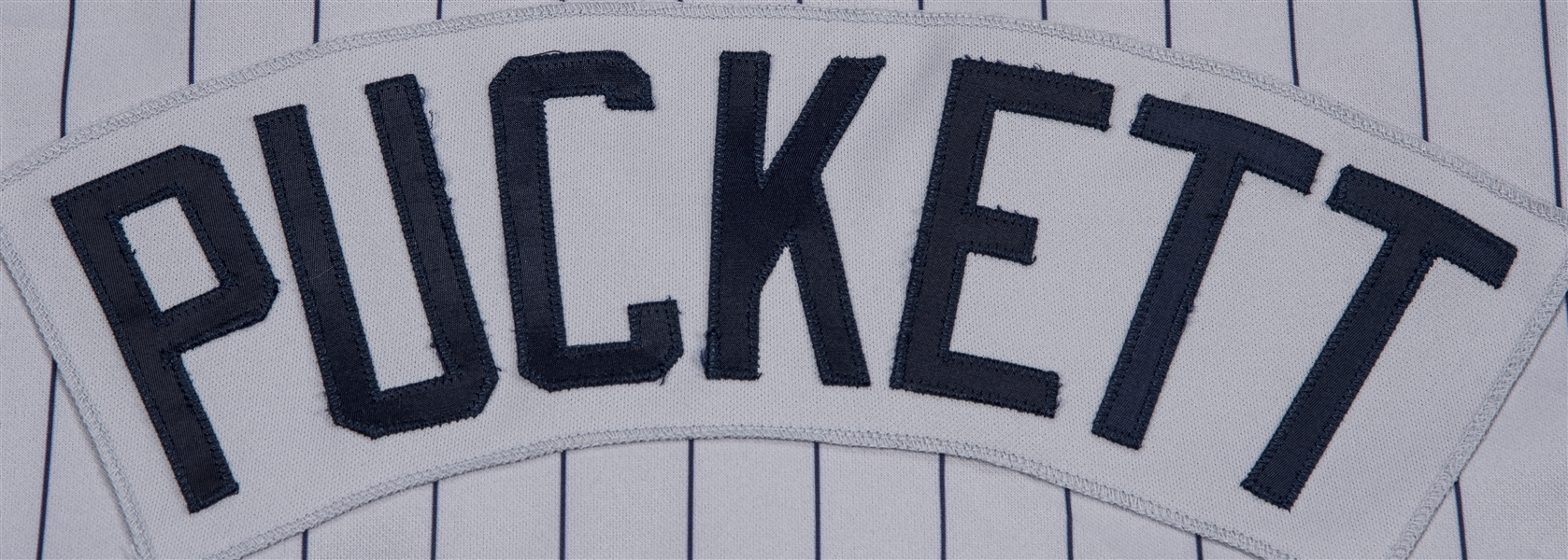 Kirby Puckett Autographed Minnesota Majestic White Pinstripe Baseball  Jersey - JSA LOA