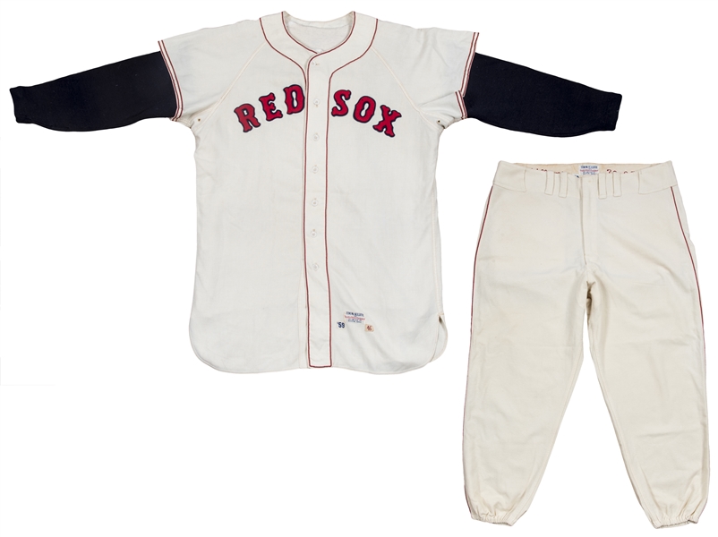 Lot Detail - 1959 Ted Williams Game Used Boston Red Sox Complete Home  Uniform (ULTRA RARE) - Jersey & Pants With Undershirt (MEARS A10)