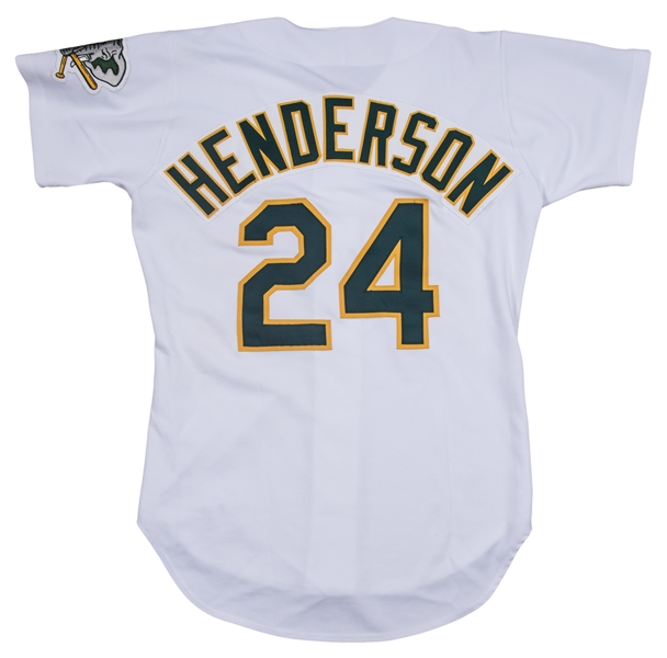 Lot Detail - 1993 Rickey Henderson Game Used Oakland A's Home Jersey