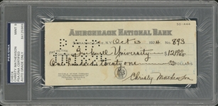 1924 Christy Mathewson Signed Check Dated 10/13/1924 (PSA/DNA MINT 9)