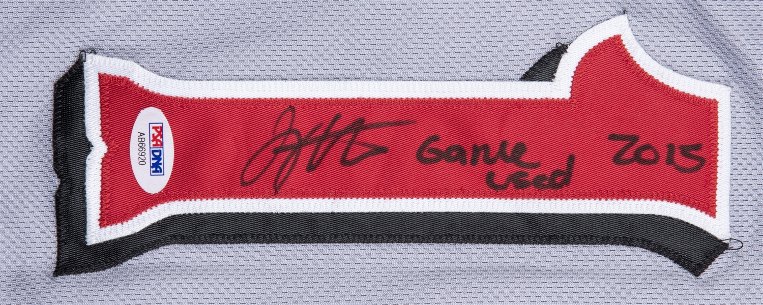 Lot Detail - 2015 Joey Votto Game Used & Signed Cincinnati Reds Road Jersey  (MLB Authenticated & PSA/DNA)