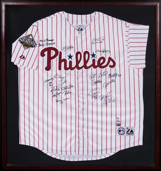 Charitybuzz: Shane Victorino Framed & Autographed Philadelphia Phillies  Jersey