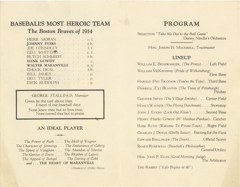 Babe Ruth Signed Baseball 1935 Boston Braves Rabbit Maranville JSA  Certified