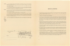 Historic 1925 Lou Gehrig Signed New York Yankees Players Contract For His First Full Season & The Start Of His Historic Streak! – Also Signed By Ed Barrow & Ban Johnson (PSA/DNA & JSA)