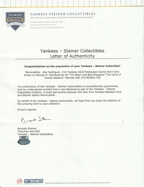 Majestic New York Yankees Jersey Steinbrenner Sheppard Patch Size