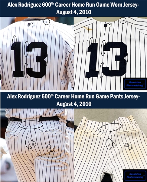 Lot Detail - 8/4/2010 Alex Rodriguez New York Yankees 600th Career Home Run  Photomatched Game Worn, Signed & Inscribed Uniform - Resolution  Photomatching, A-Rod LOA & MLB Auth.