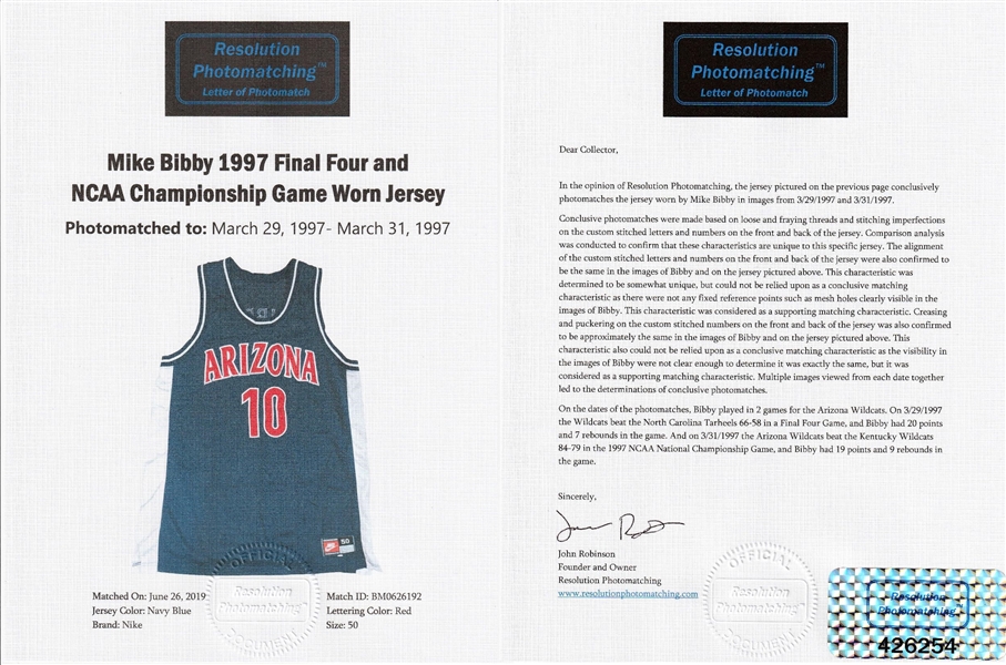 Mike Bibby Signed Sacramento Kings Jersey / 1997 NCAA Champs / Arizona (PSA  COA)