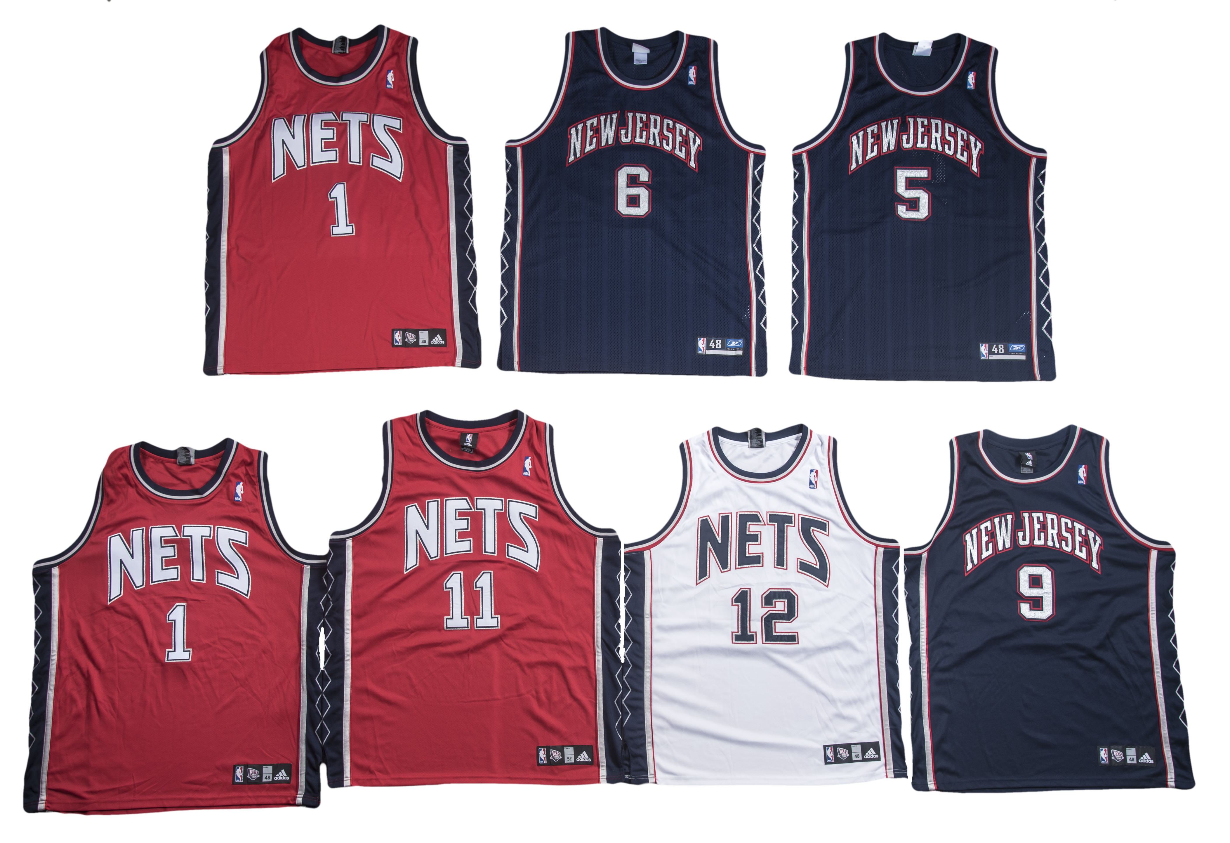 Lot Detail - Lot of (7) New Jersey Nets Signed Jerseys Including ...