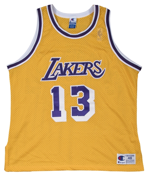 Wilt Chamberlain's game-worn vintage Lakers Jersey sold for $4.9