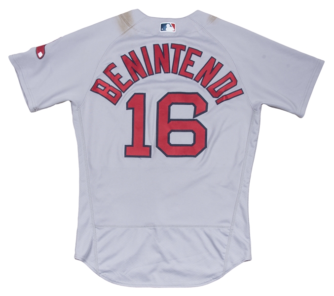 Lot Detail - 2018 Andrew Benintendi Game Used Boston Red Sox Road Jersey  Photo Matched To 9 Games For 4 Home Runs (MLB Authenticated & Sports  Investors Authentication)
