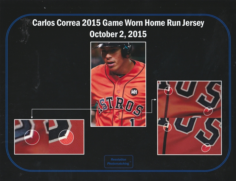 Carlos Correa Houston Astros Game Used Jersey ￼2015 MLB ROOKIE JERSEY