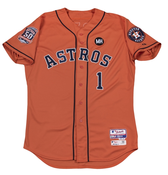 2019 Houston Astros Carlos Correa #1 Game Issued Orange Jersey 150 P Season  P 6