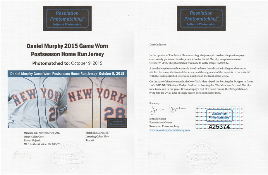 Lot Detail - 2015 Jacob deGrom Game Used & Signed New York Mets Road Jersey  Used on 7/8/2015 (MLB Authenticated)