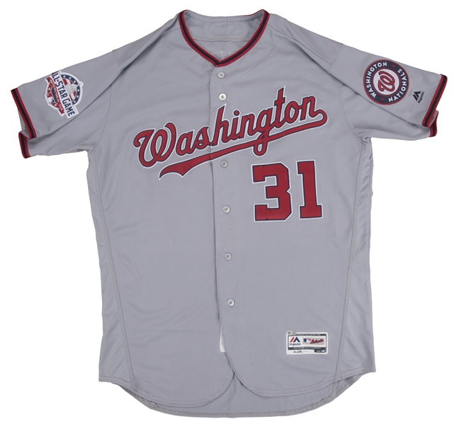 Washington Nationals Max Scherzer 2017 Cy Young Game Worn Used Baseball  Jersey