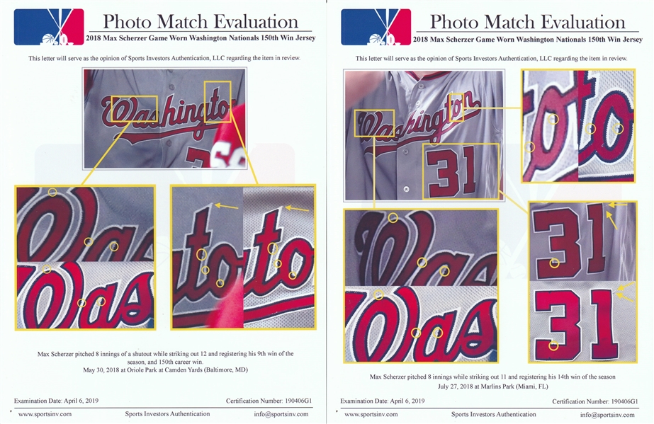 Lot Detail - 2020 Max Scherzer Game Used & Photo Matched Washington  Nationals Road Jersey - Matched To 8/11/20 & 8/16/20 Games - 2 Wins and 17  Strikeouts (Sports Investors Authentication & MLB Authenticated)