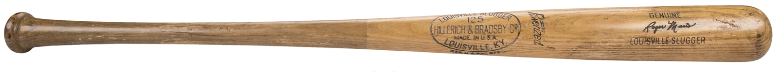 1961 Roger Maris Game Used Hillerich & Bradsby O16 Yankees Team Signed Model Bat With 8 Signatures Including Maris! (PSA/DNA GU 9)