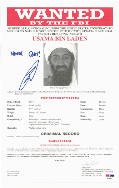 Osama Bin Laden FBI Most Wanted Super Rare Playing Cards 
