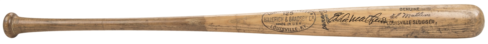 1965-1966 Eddie Mathews Game Used & Signed Hillerich & Bradsby S2 Model Bat (PSA/DNA GU 9.5 & Beckett)