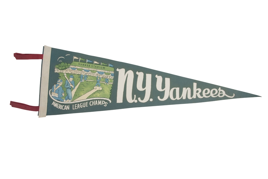 Lot Detail - Lot of (5) Vintage 1930s-1950s New York Yankees Pennant Flags