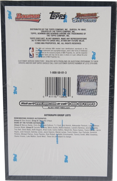 Lot Detail - 2003/04 Bowman Rookie and Stars Basketball Unopened 