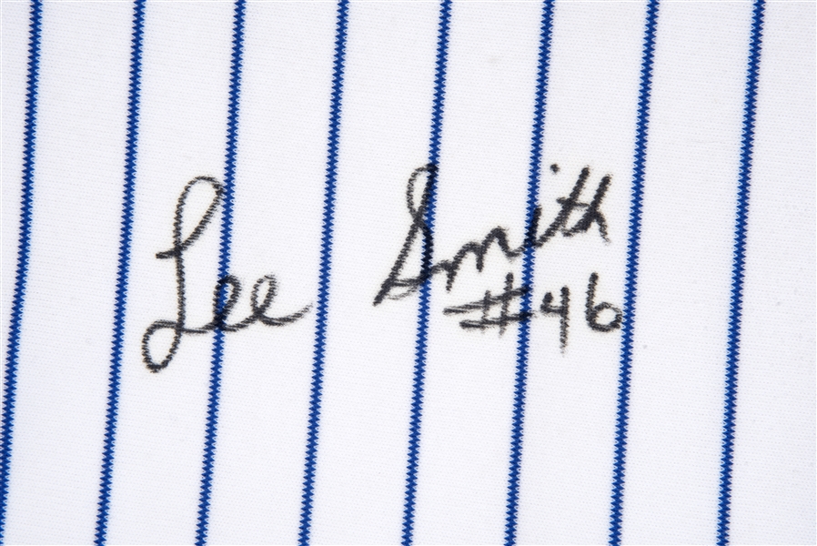 LEE SMITH AUTOGRAPHED CHICAGO CUBS JERSEY AASH 478 SAVES INSCRIPTION