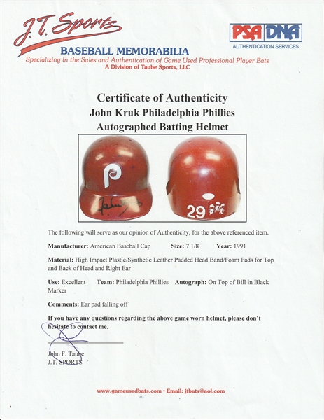 Framed John Kruk Autographed Signed Philadelphia Phillies Jersey Jsa C –  MVP Authentics