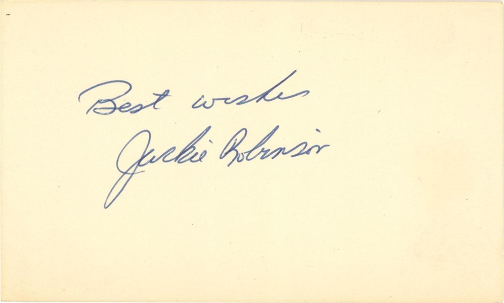 Lot Detail - Jackie Robinson Signed & Best Wishes Inscribed Cut (Beckett  GEM MT 10)