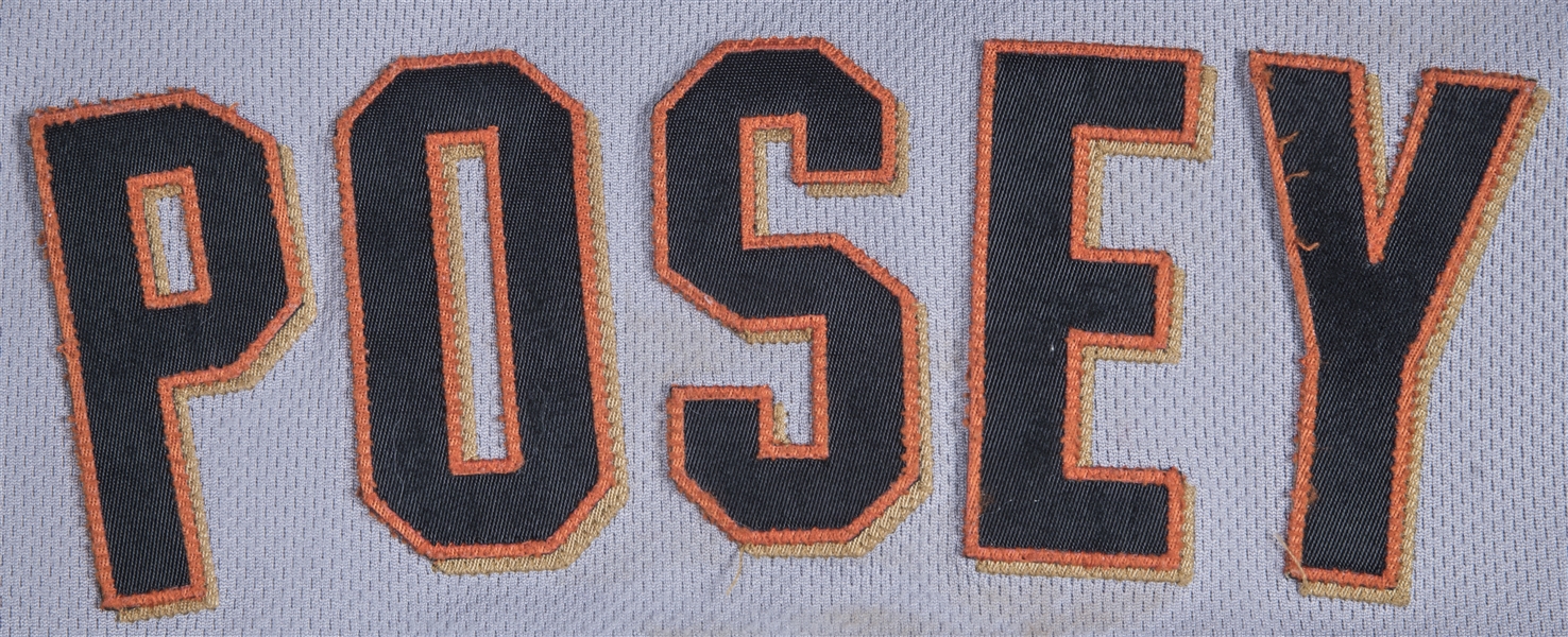 San Francisco Giants - 2016 Game-Used Jersey - Buster Posey - Turn Back the  Clock - worn on 7/20/16 - 1 for 4, R, BB (size 46)