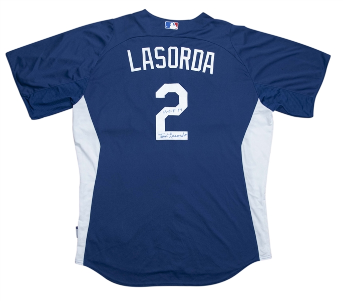 Lot Detail - Lot of (2) Tommy Lasorda Game Used & Signed Los Angeles  Dodgers Jerseys (Beckett)