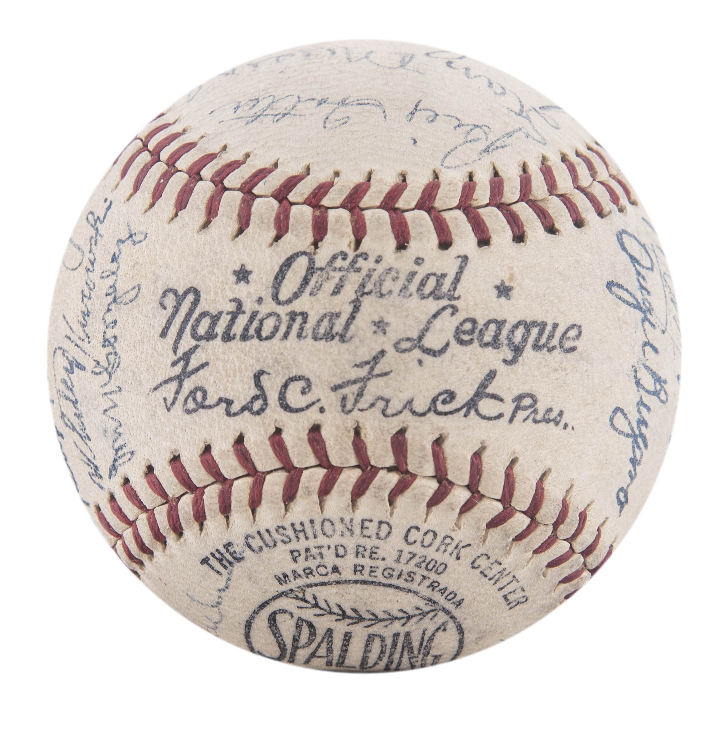 Lot Detail - High Grade 1944 World Series Champion St. Louis Cardinals Team Signed ONL Frick ...