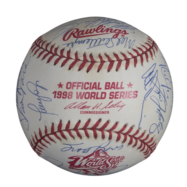 Bernie Williams New York Yankees Autographed Rawlings 1998 World Series  Logo Baseball