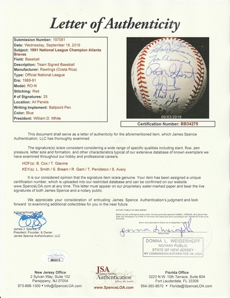 Steve Avery Signed Atlanta Red Baseball Jersey (JSA)