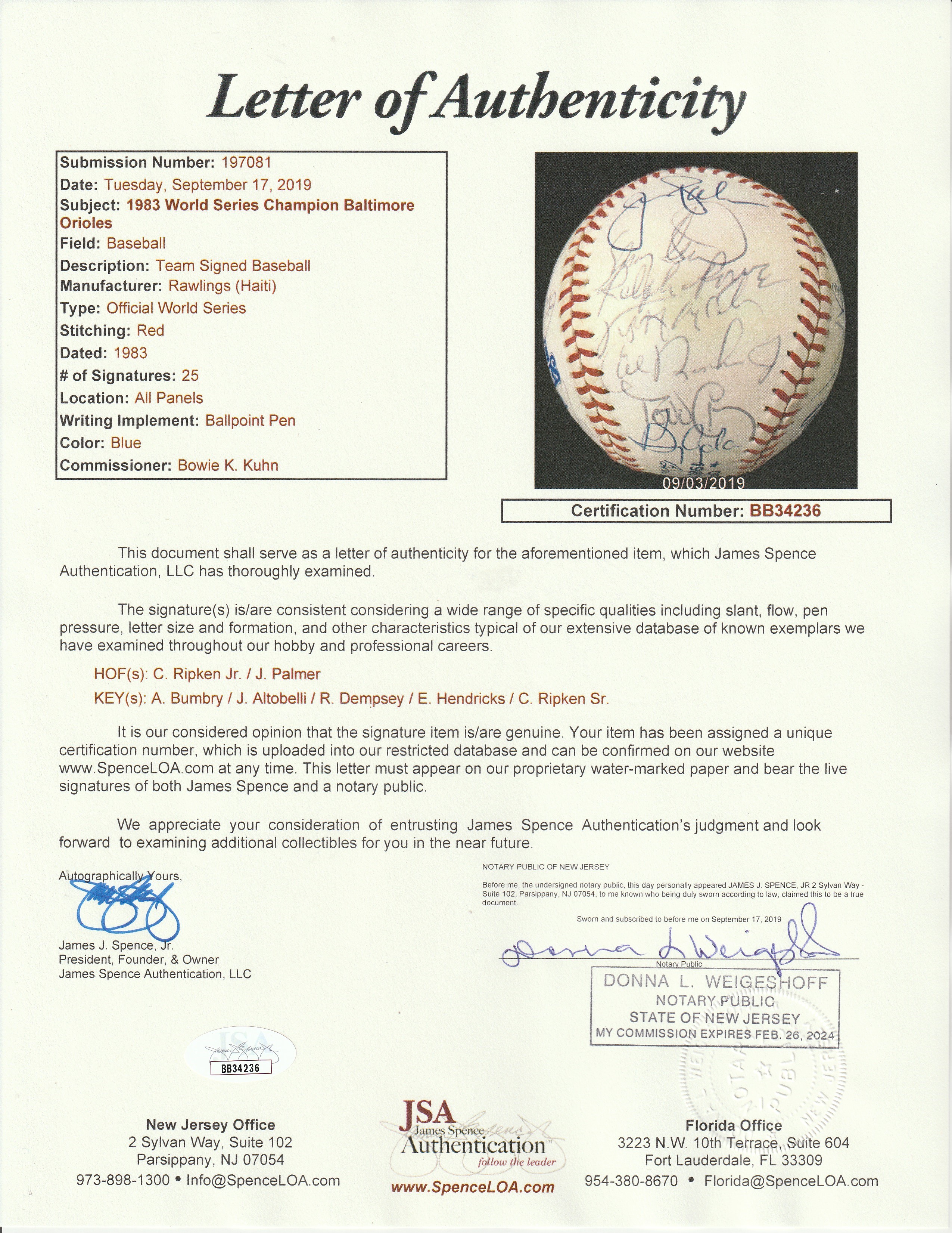 Lot Detail - 1983 World Series Champion Baltimore Orioles Team Signed World Series ...2550 x 3300