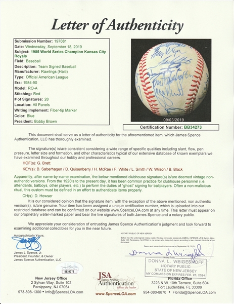 Lot Detail - 1985 World Series Team Signed Baseball Bat