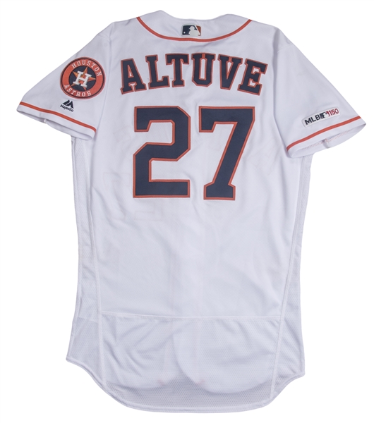 Lot Detail - 2019 Jose Altuve Game Used Houston Astros Home Jersey Used In  3 Games For 3 Home Runs (MLB Authenticated)
