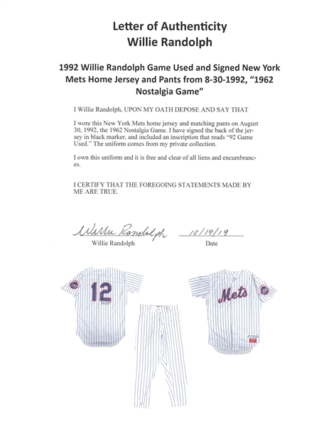 Willie Randolph Mets Jersey - Mets History