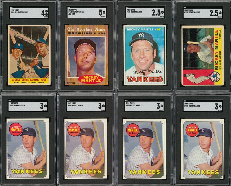 Lot Detail - 1953-1969 Topps and Assorted Brands Mickey Mantle SGC