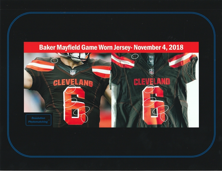 baker mayfield game used jersey